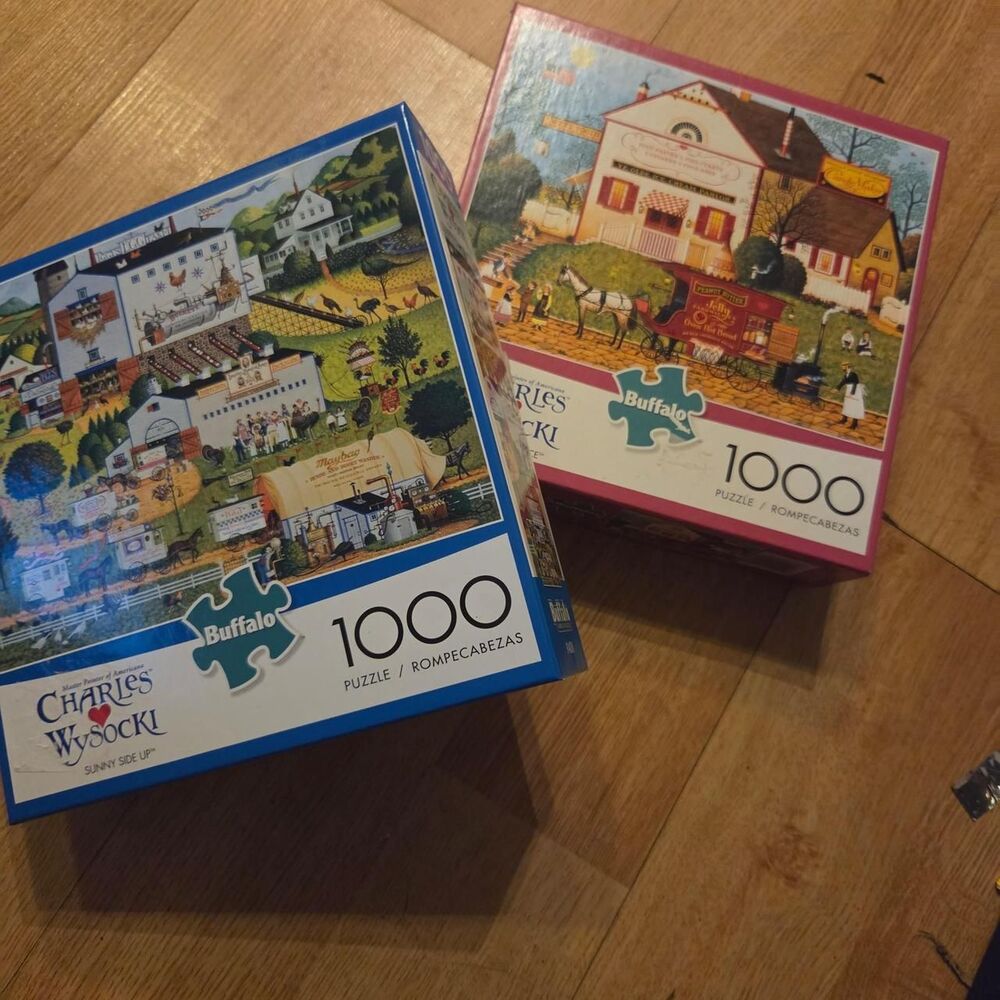2 Pack Charles Wysocki 1000 Pc Puzzles - Sunny Side Up & Sugar & Spice